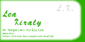 lea kiraly business card